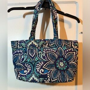 Vera Bradley Teal and Navy Floral Tote